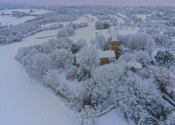 A Snowy Lamberhurst Church